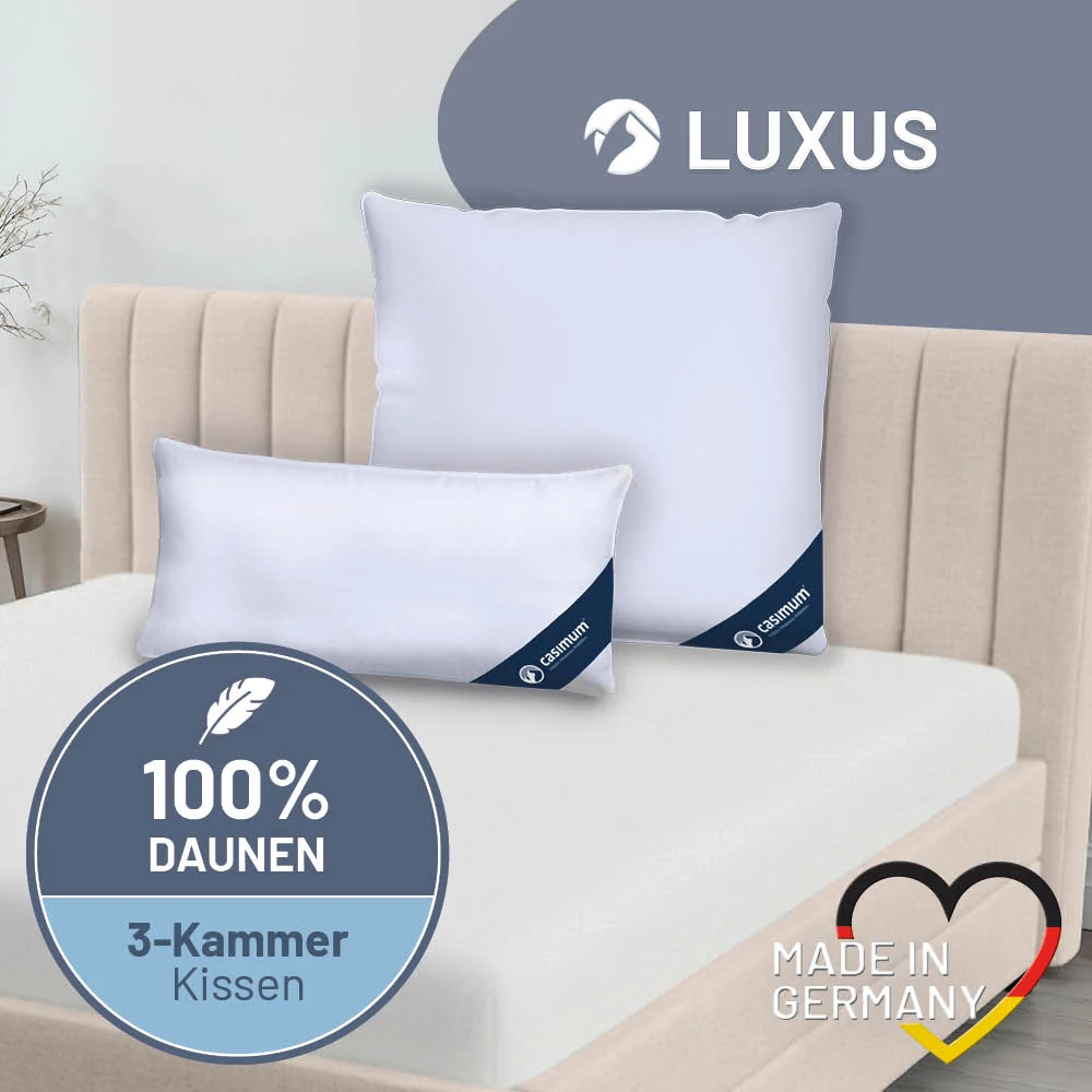 3-Kammer-Daunenkissen »LUXUS« – 100% Daunen (Außen)