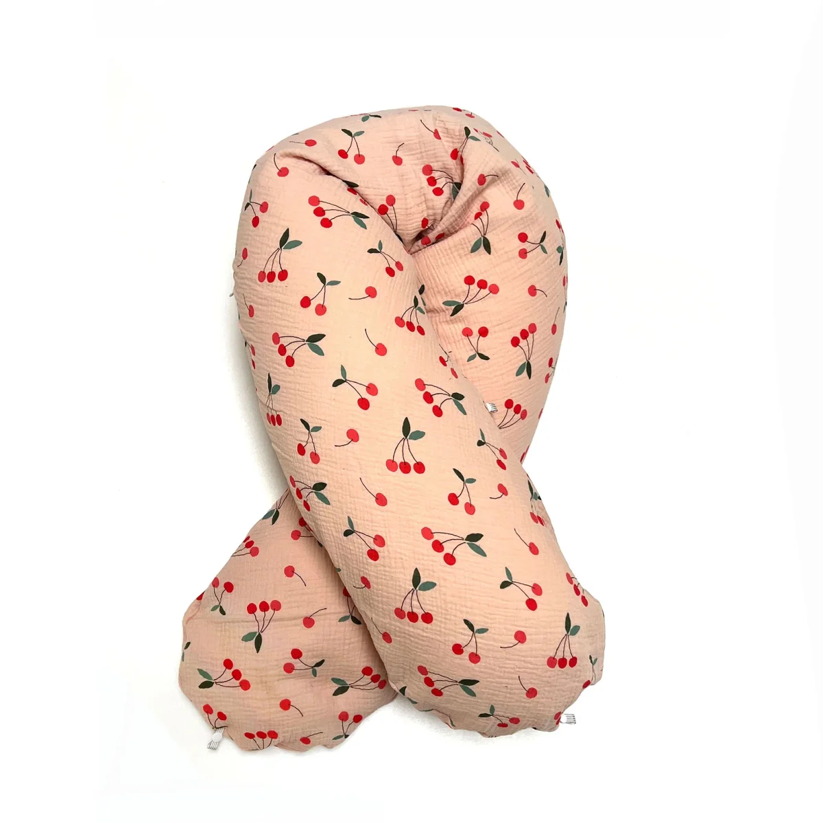 „Das Original“  Theraline  Stillkissen inkl. Musselin Bezug  (190 cm x 38 cm) – Kirsche