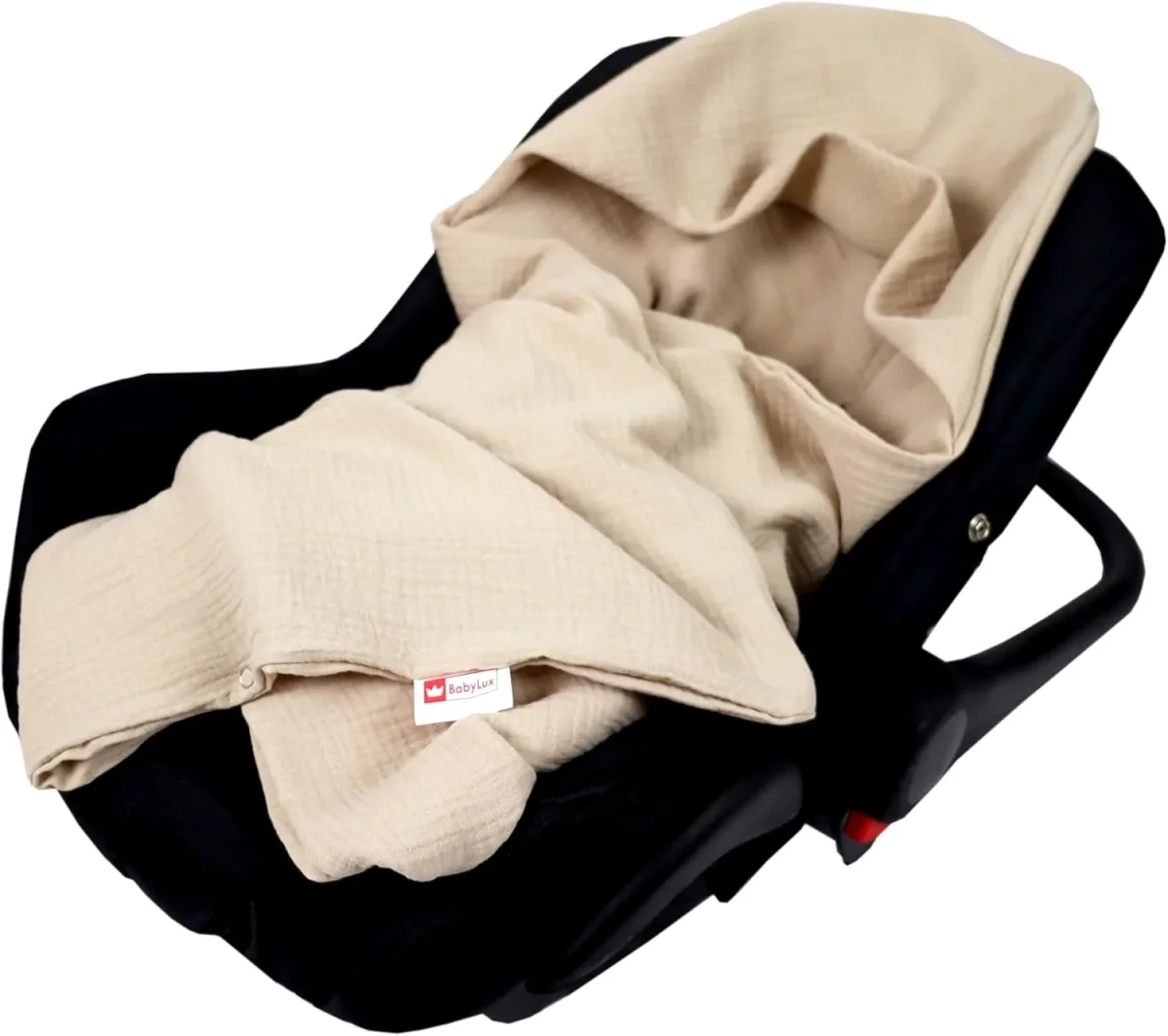 Babylux Musselin Einschlagdecke mit Kapuze – 90×90 cm 100% Baumwolle – Atmungsaktiv & Leicht