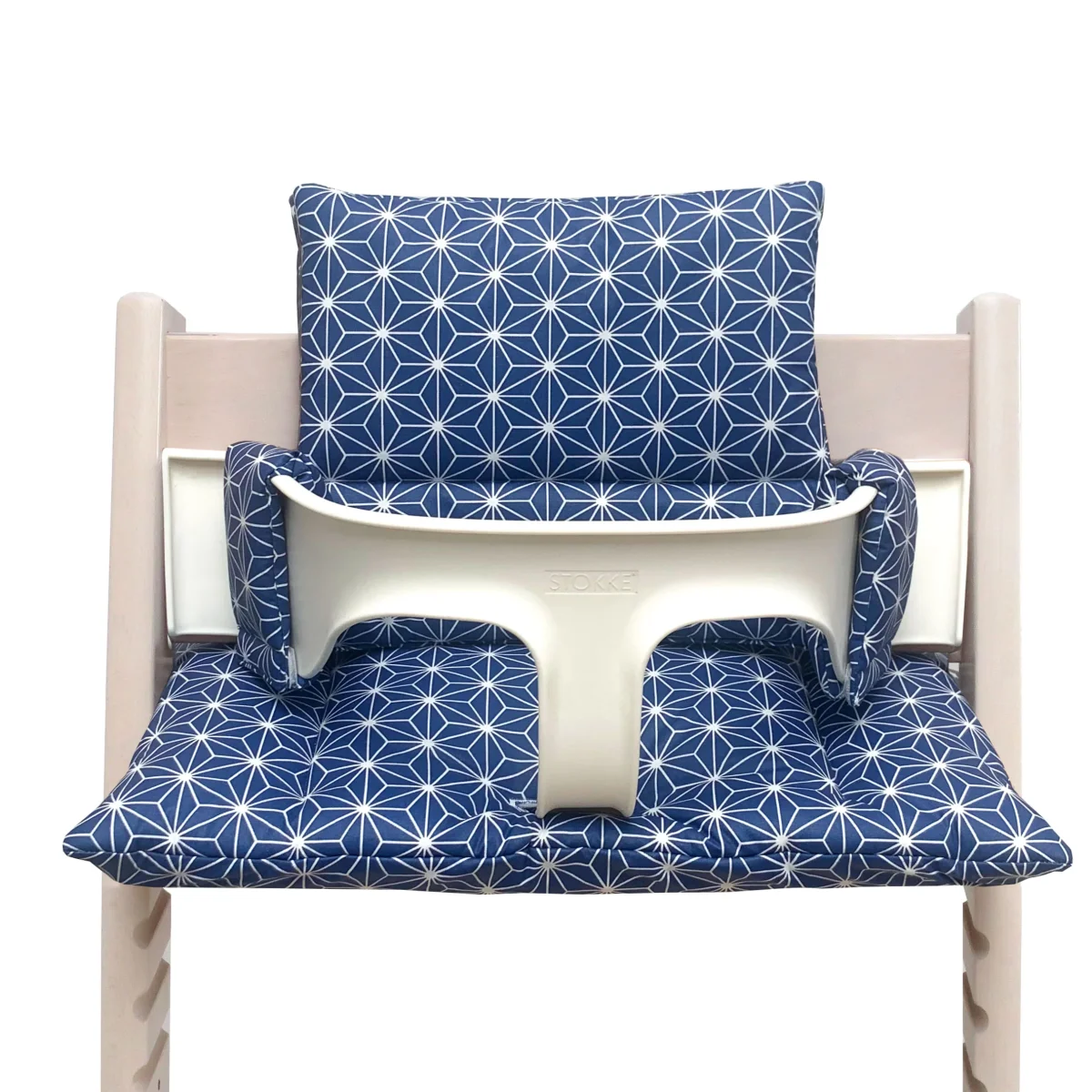 Sitzkissen Set ABWASCHBAR Happy Star Blueberry Blau für Tripp Trapp